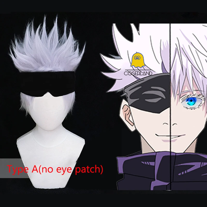 

2 Types Gojo Satoru Cosplay Wig Anime Jujutsu Kaisen Gojo Short Heat Resistant Synthetic Hair with Wig Cap Party Wig Men Women
