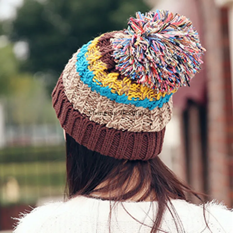 Женская зимняя вязаная шапка плотная бархатная Удобная теплая из хлопка с