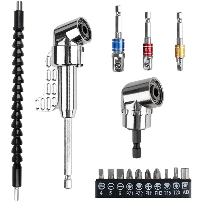 

Flexible Shaft Right-angle Screwdriver Drill Bit Lengthened Impact Socket Adapter 10 Screwdriver Bit Drill Bit Extender