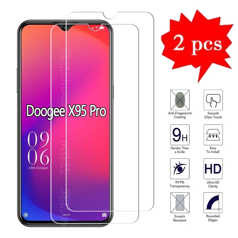 2-1 шт. защитная пленка стекло Для Doogee X95 Pro с уровнем твердости 9H 2.5D премиум класса