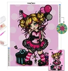 5D DIY наборы для алмазной живописи мультфильм кукла маленькой девочки Полный Круглый с AB дрель вышивка мозаика домашний декор искусство