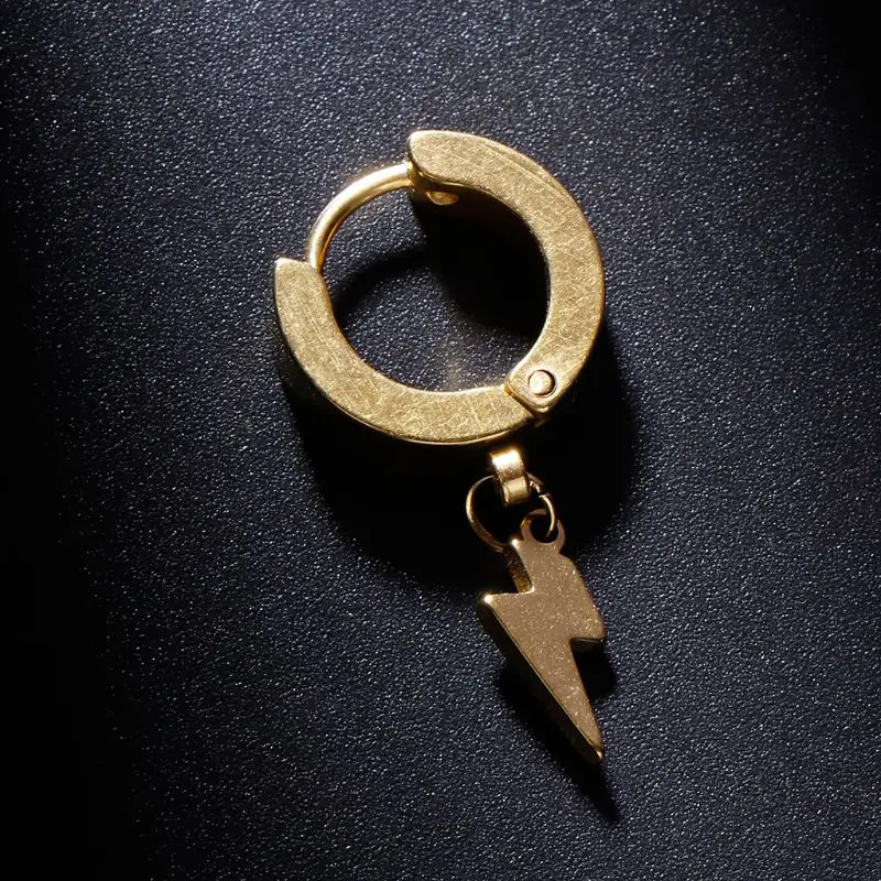 Серьги-гвоздики в стиле панк подвеска с молнией украшение из титановой стали