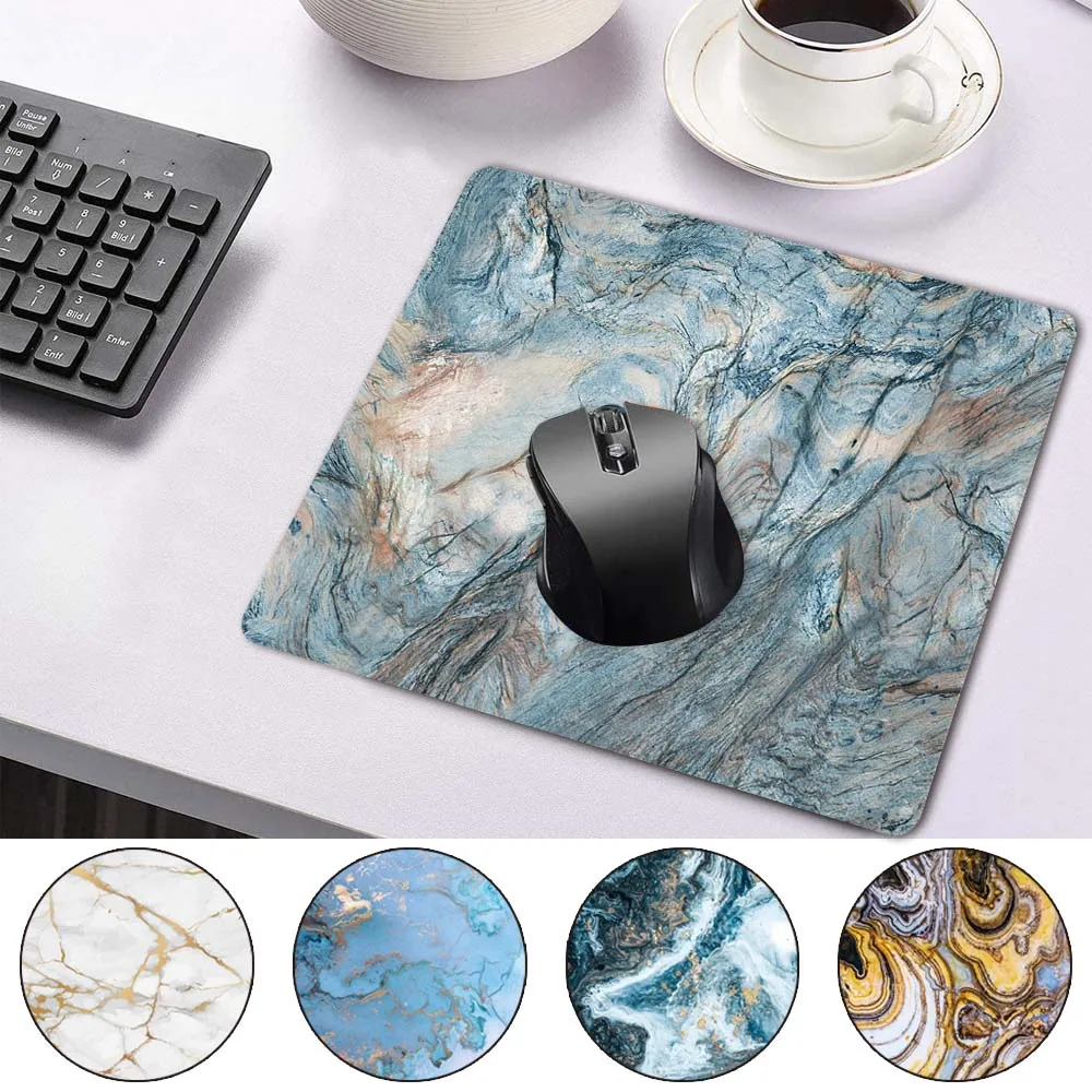 

Antifouling Small Space Occupied Mouse Pad Smooth Waterproof PU Leather Durable Mouse-pad Marble Pattern Portable Game Mouse Mat