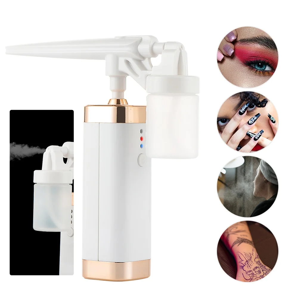 

50ML Airbrush USB Charge Mini Air Compressor Spray Gun For Tattoo Body Painting Nail Art Paint Sprayer Nano Mist Moisturize Skin