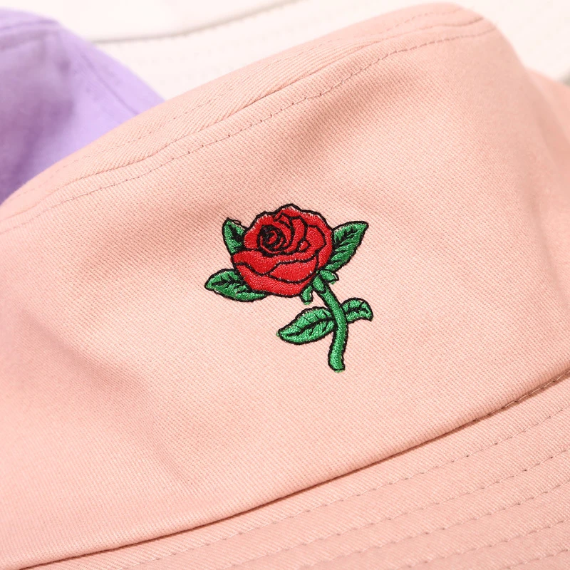 

Unisex Fashion Embroidered Bucket Hat Summer Sun Hat Simple Fisherman Cap Hiking Climbing Hunting Fishing Outdoor Protection Cap