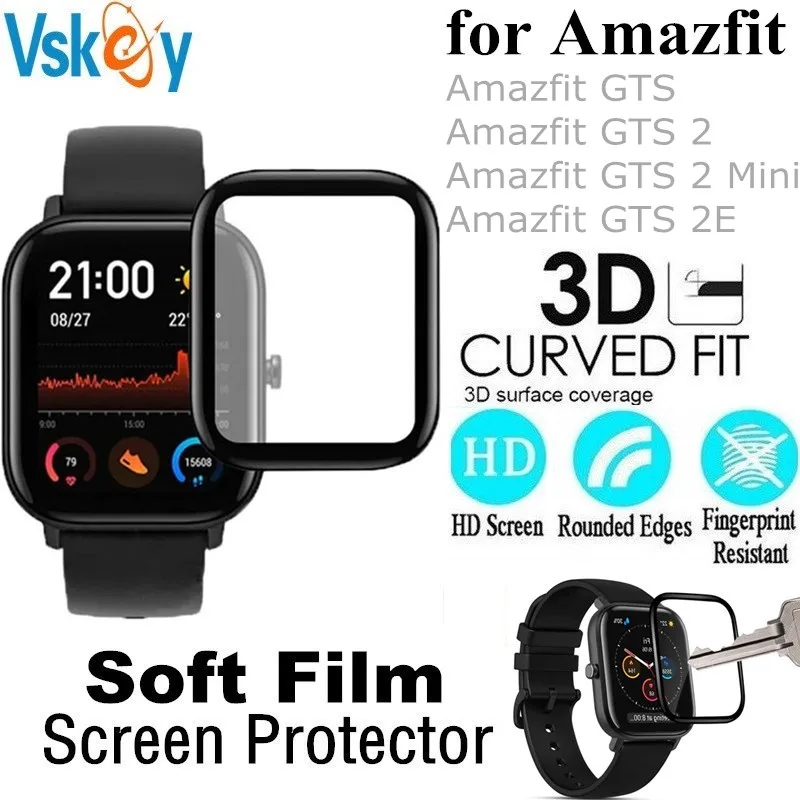 Protetor de Tela de Fibra Macia para Amazfit Pces Curvado 2 Mini Cobertura Completa Película Protetora Vidro Não Temperado 100 3d Gts
