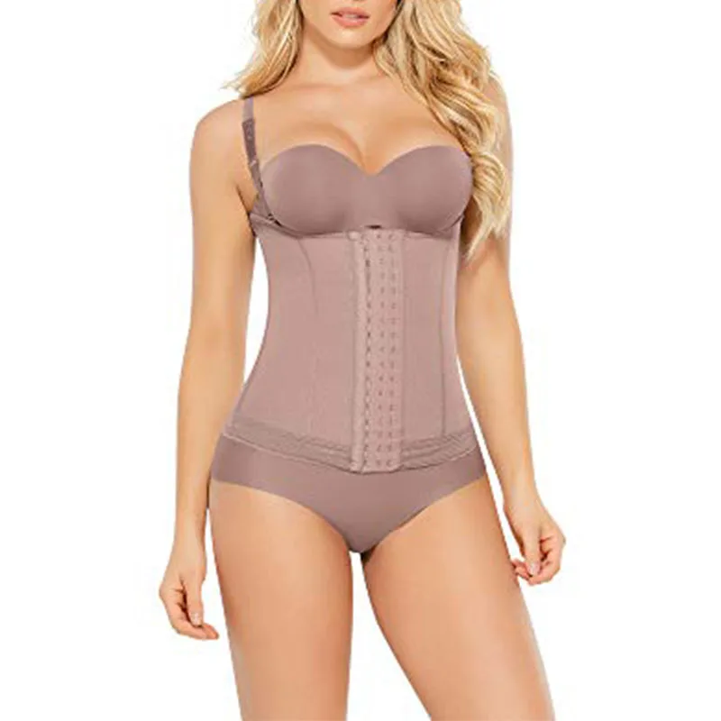 

Waist Cincher Postpartum Body Shaper Hook And Eye Post Liposuction Bodysuit Flatten Abdomen Fajas