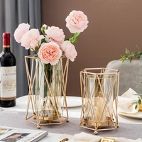 glass wedding gold crystal candle holder wedding decoration table centerpieces candelabra birthday party flower vase home decor