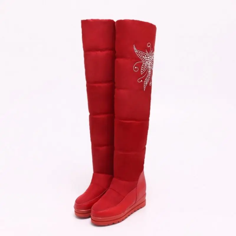 Распродажа теплые зимние сапоги Dilalula женские выше колена на платформе и среднем