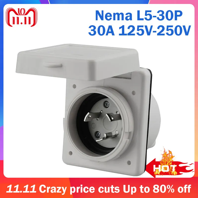 Nema L5 30P анти капля промышленный запорный разъем розетка с водонепроницаемой