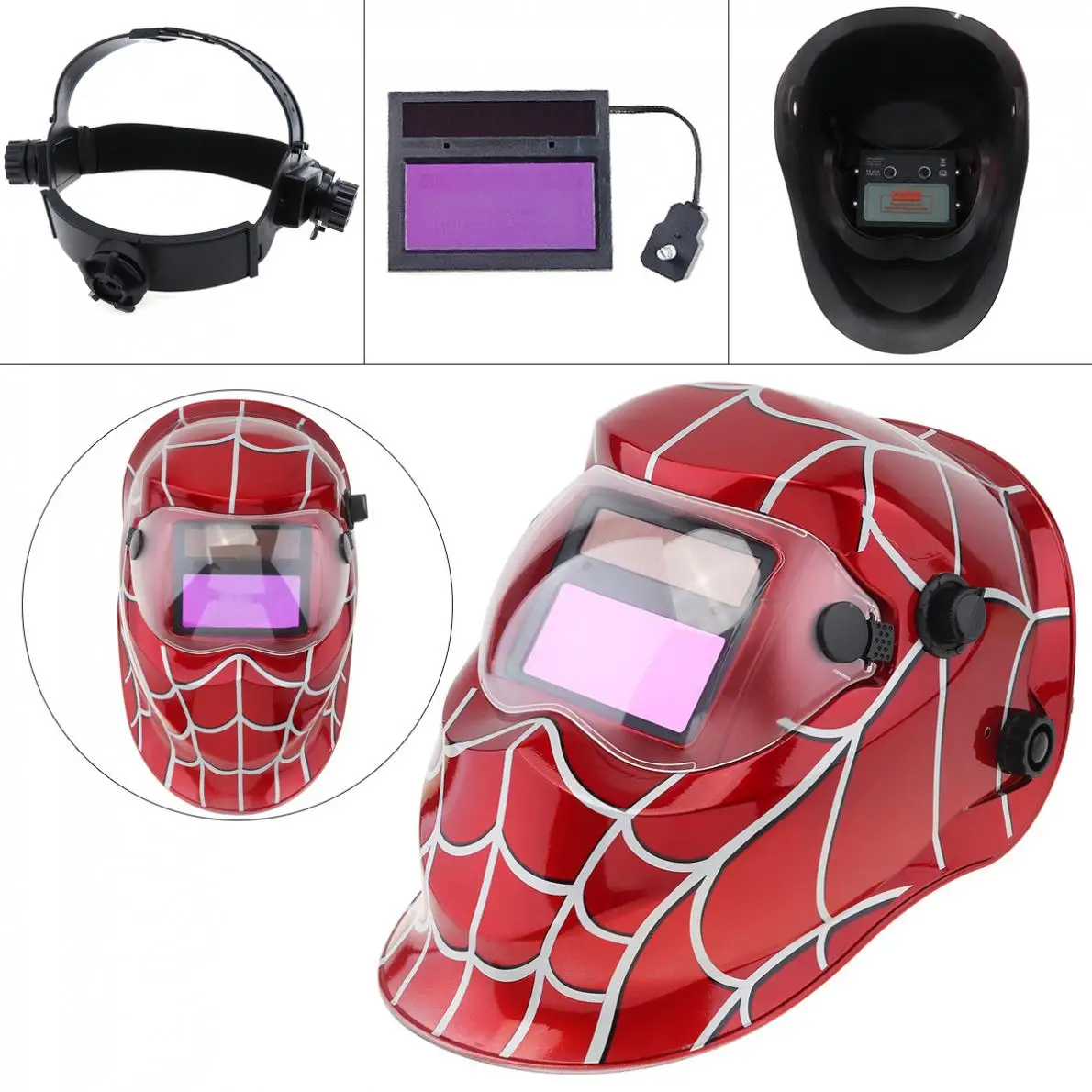 Сварочная маска с автозатемнением Spider Web шлем для сварки на солнечной батарее