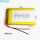EHAO 403048 3,7 V 600mAh литий-полимерный LiPo аккумуляторная батарея для Mp3 GPS bluetooth электронная книга bluetooth динамик
