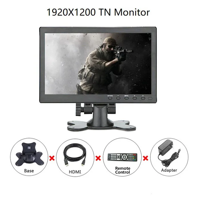 1920x1200 10,1 дюймов портативный компьютер full HD lcd сенсорный экран монитор PC ips 1920*1200 дисплей BNC AV VGA HDMI CCTV Мини монитор геймер - Цвет: 1920x1200