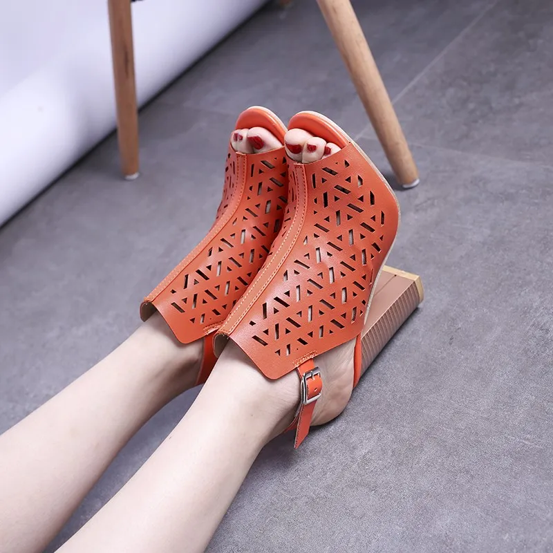 High Heels  Strap Open Toe Gladiator Platform Shoes Summer Sandals Ladies Woman Big Size 43