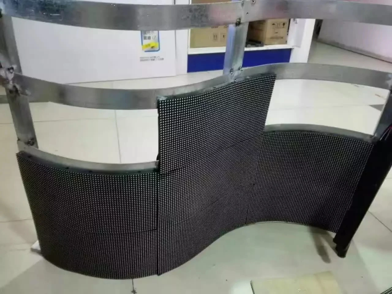 AliExpress хорошая цена мягкий светодиодный модуль, светодиоды matrix p4 32x64 128 мм x 256 мм, внутренний круглый мягкий светодиодный видео настенный модуль p3 p4