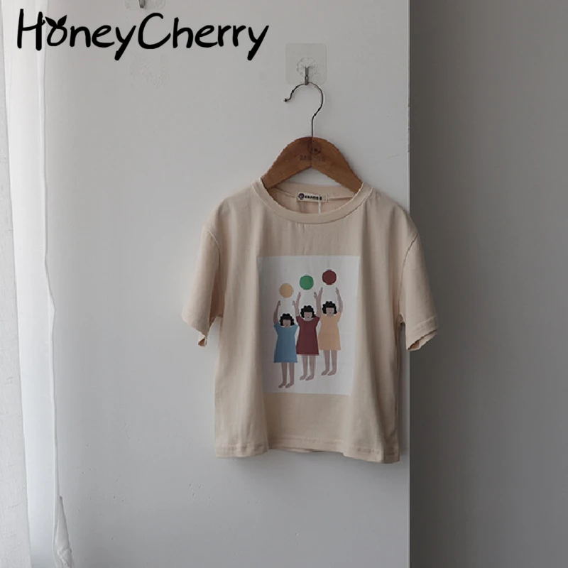 

Summer 2021 printed boys and girls short sleeved baby T-shirt tops toddler boy clothes girls T-shirts