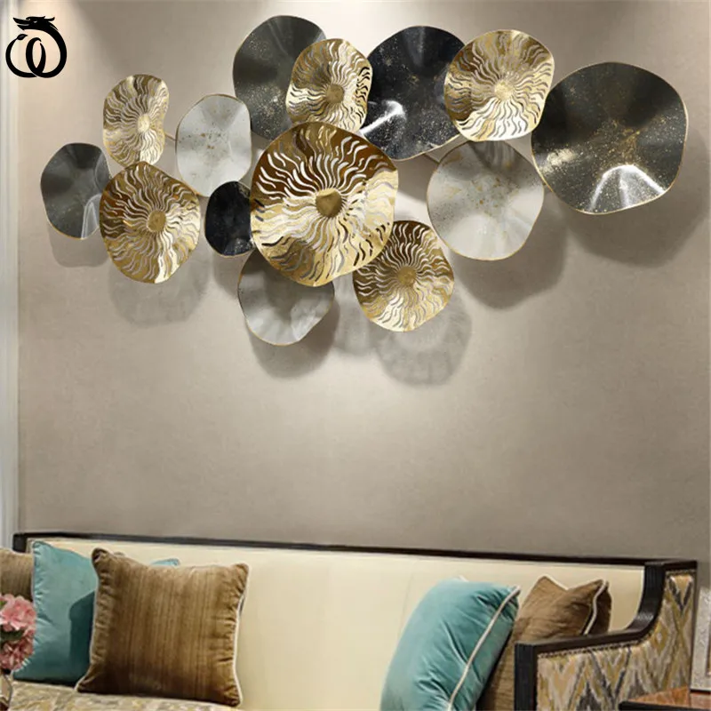 

WU CHEN LONG Extravagant Nordic Iron Art Wall Hanging Decoration Simplicity Golden Metal Minimalist Background Home Decor R6464