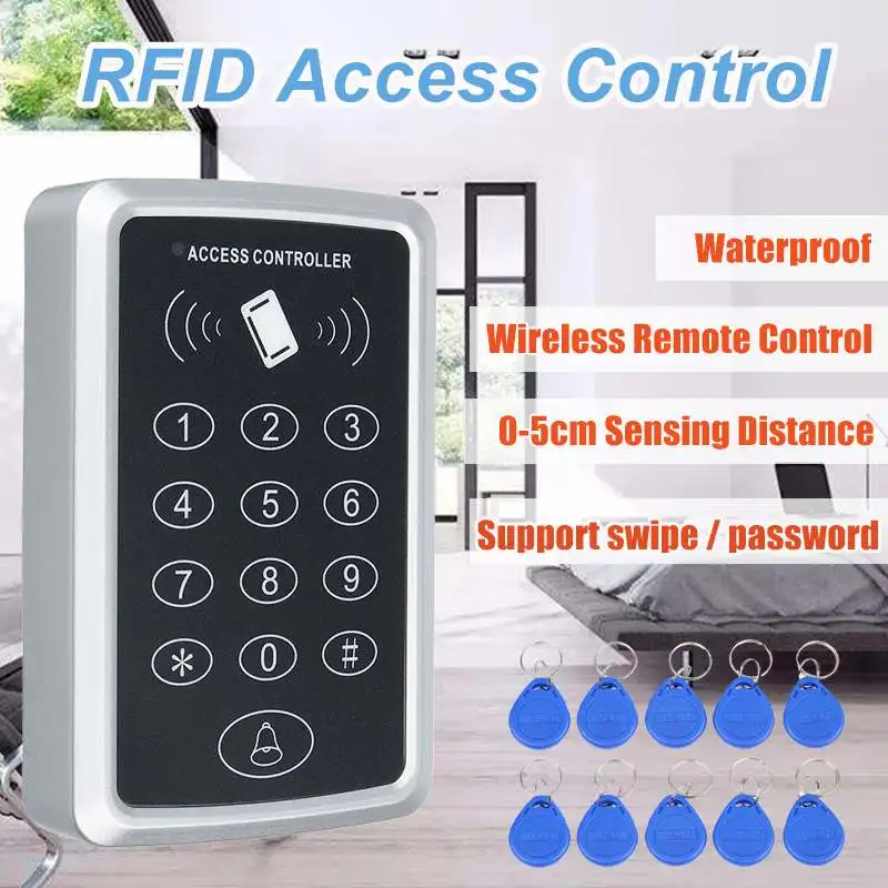 Автономный пульт управления доступом 300 кГц с 10 брелоками RFID цифровая панель