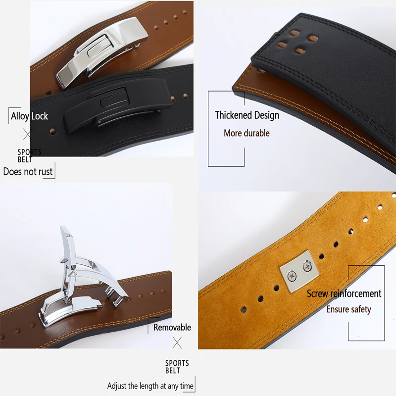 

Fitness Weightlifting Belt Thick Real Leather Belt Men's Fitness Belt Gym Sports Belt