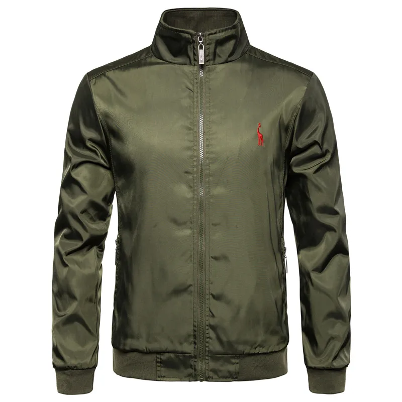 

2019 New Autumn Winter Stand Zipper Jacket Men Bomber Jacket Windbreaker Basic Jackets US Size S-XXL