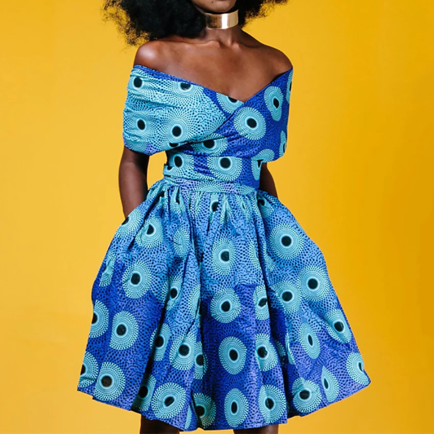 New African Dresses for Women Printing Sleeveless Bohemian Style Sexy Dashiki Female Multifunctional Pleated Clothing Party