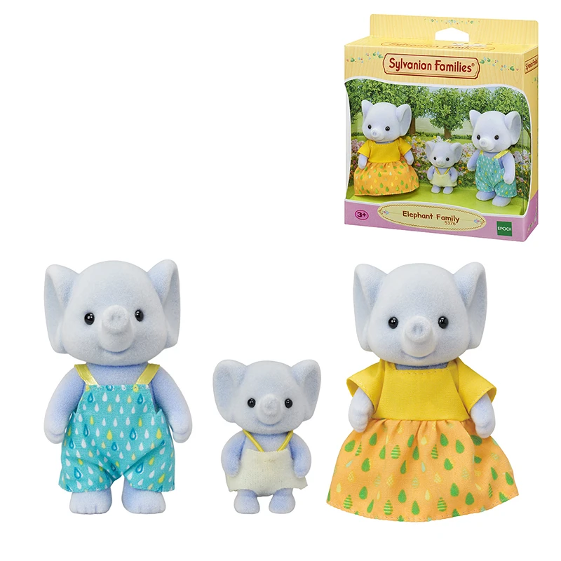 Sylvanian Families домик пушистый кукла фигурки животных Слон Семья 3 предмета в