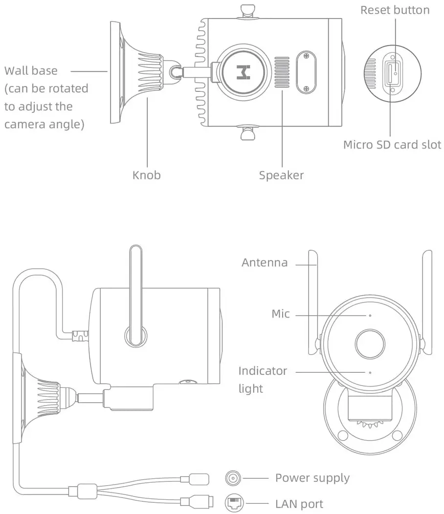 Уличная смарт-камера Imilab EC3 2 4 ГГц Wi-Fi 2K HD CCTV роутер с поворотным ночным видением ии