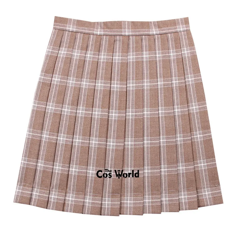 

[Latte] Girl's Women's Japanese Summer High Waist Pleated Plaid Skirts For JK School Uniform Students Cloths