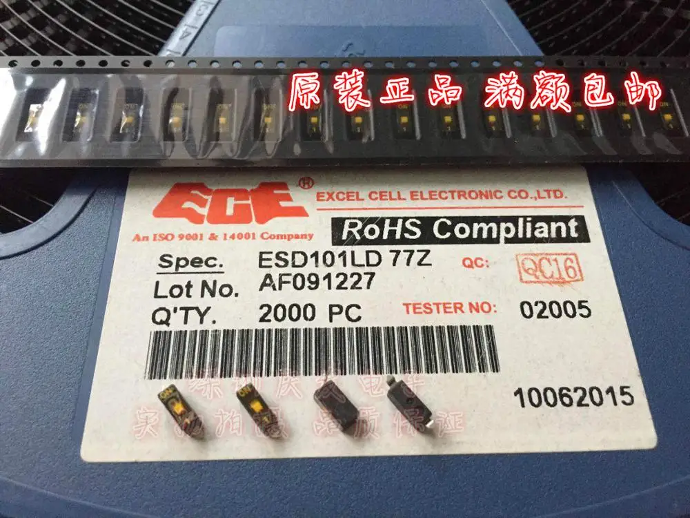 

Original new 100% ESD101LD dial switch 1 bit 1P SMD 2pin space 2.54mm black film
