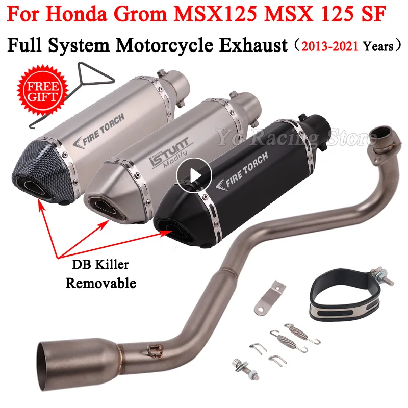 

DB Killer Muffler For Honda Grom MSX125 MSX-125 MSX 125 SF 2013-2021 Motorcycle Exhaust System Escape Moto Front Link Pipe