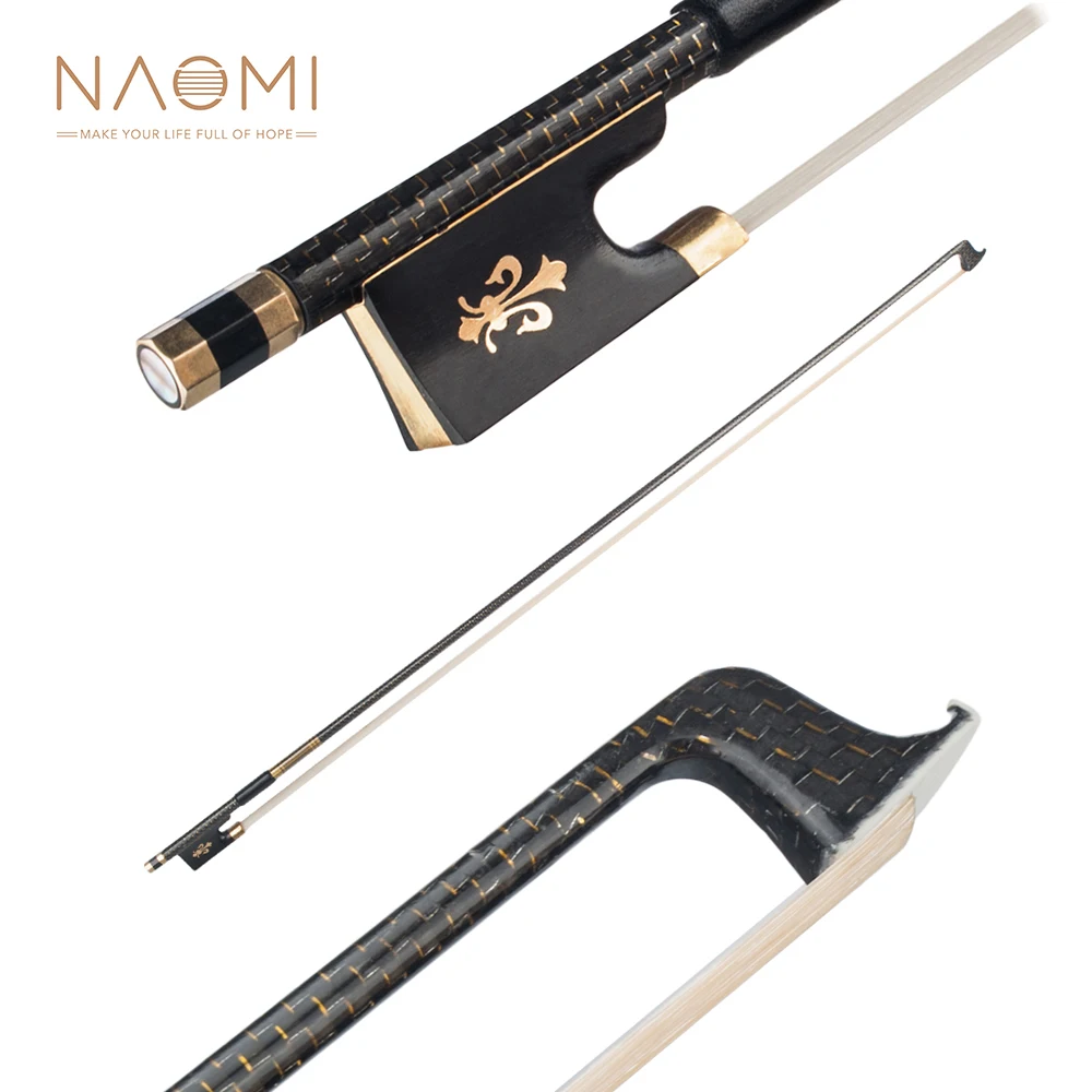 

NAOMI VB0908-024 Cabon Fiber 4/4 Violin Bow Hairs Ebnoy Frog Light Weight Proper Balance Orchestral Strings Accessories
