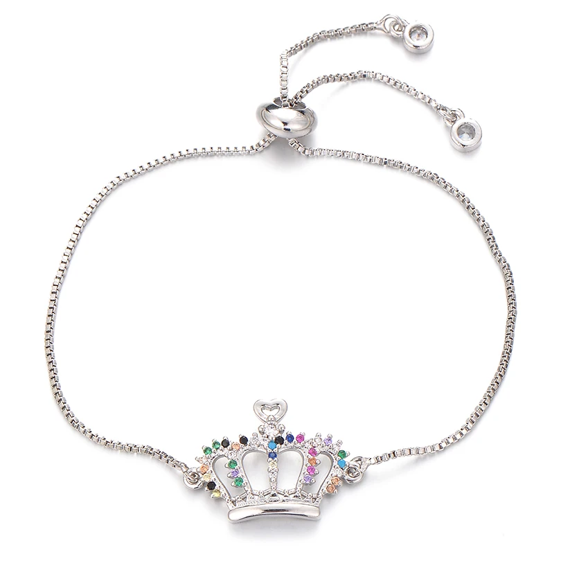 Браслет-Корона Pipitree розовое золото с несколькими фианитами | Украшения и