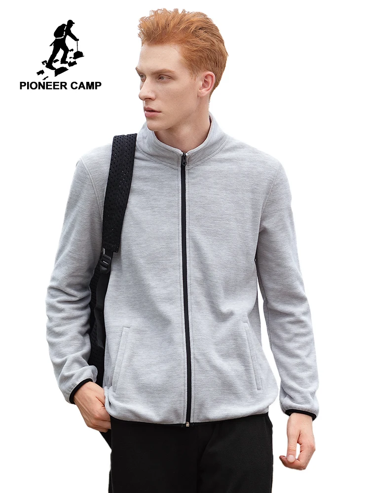 Мужская Флисовая Куртка Pioneer Camp Повседневная серая куртка с воротником стойкой