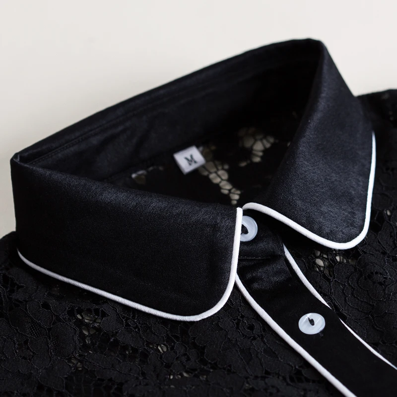 

Black Lace Fake Collars For Women Decorative False Collar 2021 Vintage Lace Blouse Lapel Collared Shirt Detachable Collar Ladies