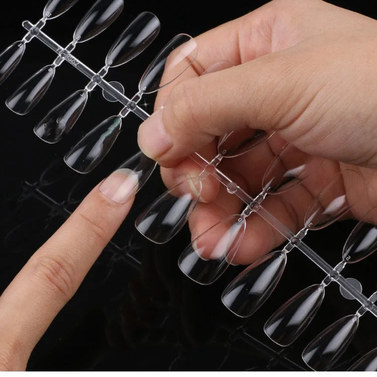 

504Pcs Nail Transparent Nail Tip Ultra-Thin Seamless Full Fake 0.12mm Clear Full Cover Acrylic Gel Nails Art Tips