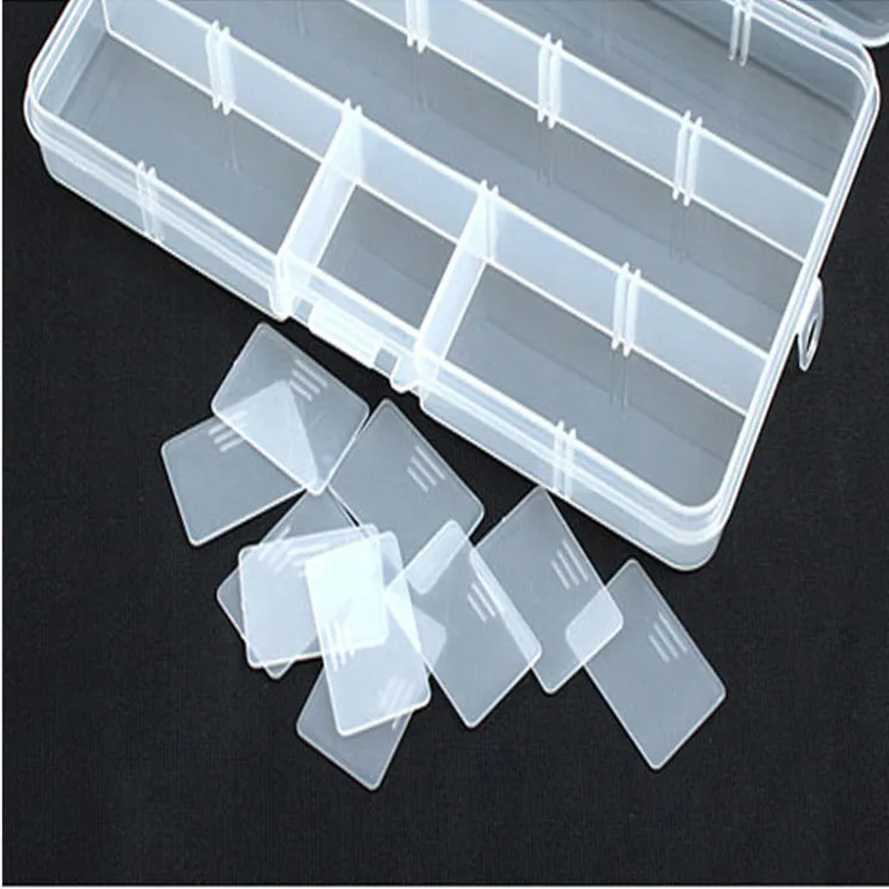 

15 Slots Adjustable Plastic Fishing Lure Hook Tackle Fishing Portable Case Boxes Box Multifunctional Storage Organizer Tack