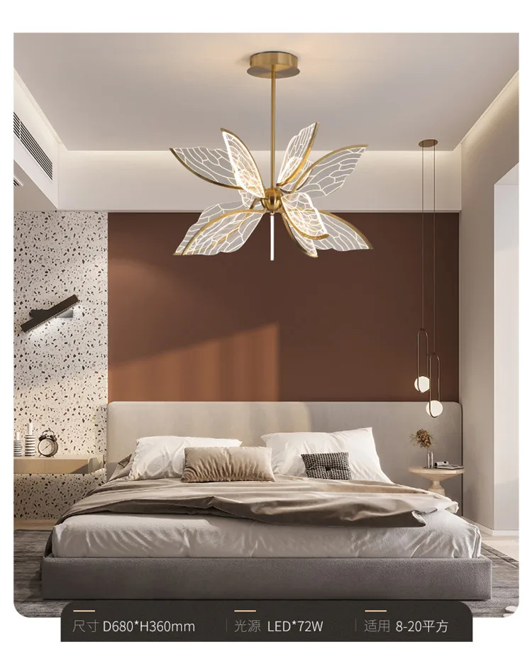 

Postmodern minimalist butterfly chandelier designer Nordic living room bedroom wings personalized creative lamps