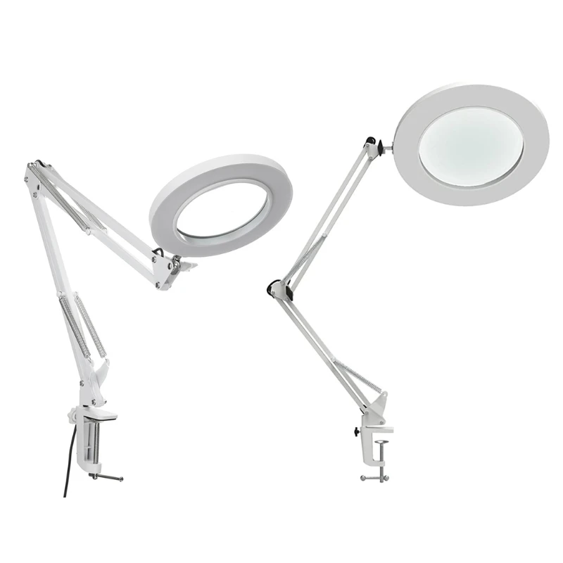 

LED Magnifying Lamp Metal Swing Arm Magnifier Lamp - Stepless Dimming 2 Sizes