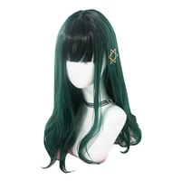 long green lolita wig my hero academia cosplay izuku midoriya wig women hair heat resistant synthetic hair perucas wigs wig cap
