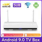 Leadcool R6 4K Amlogic S905W 4 ядра 2G16G SUB ТВ коробка Android 9,0 Декодер каналов кабельного телевидения 2,4G, Wi-Fi, 100M LAN 1G 8G Smart ТВ коробка