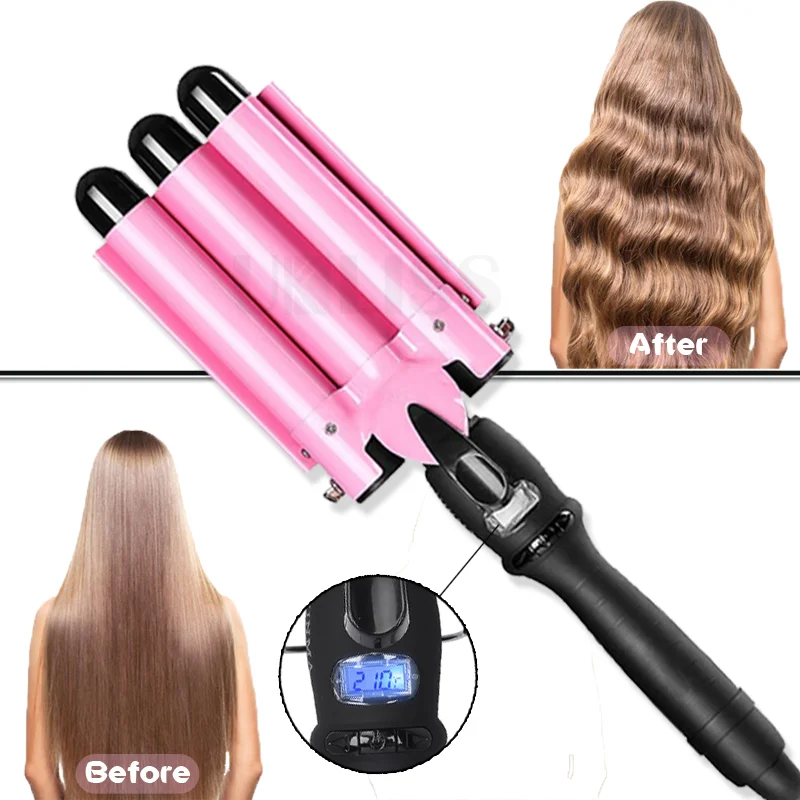 

3 Barrel Hair Curler Triple Curling Iron Crimp Big Wave Hair Waver Styling Tools Curling Wand Curl Machine Corrugation for Hair