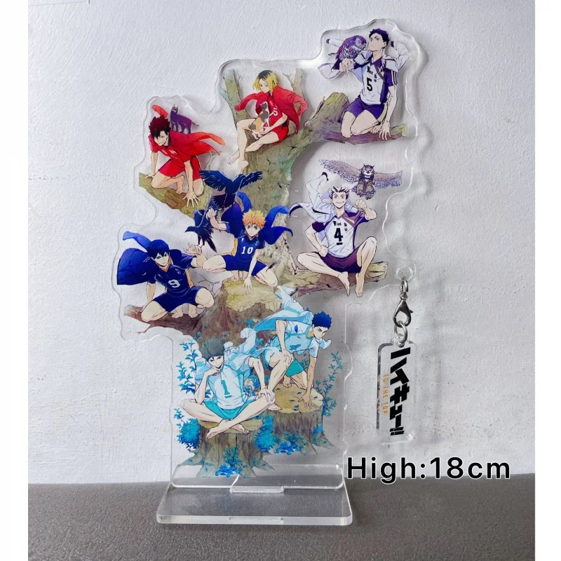 

Аниме Haikyuu! Shoyo Hinata Tobio Kageyama Kei Tsukishima фигурка на акриловой подставке двухсторонняя модель пластины Косплей стол декор 18 см