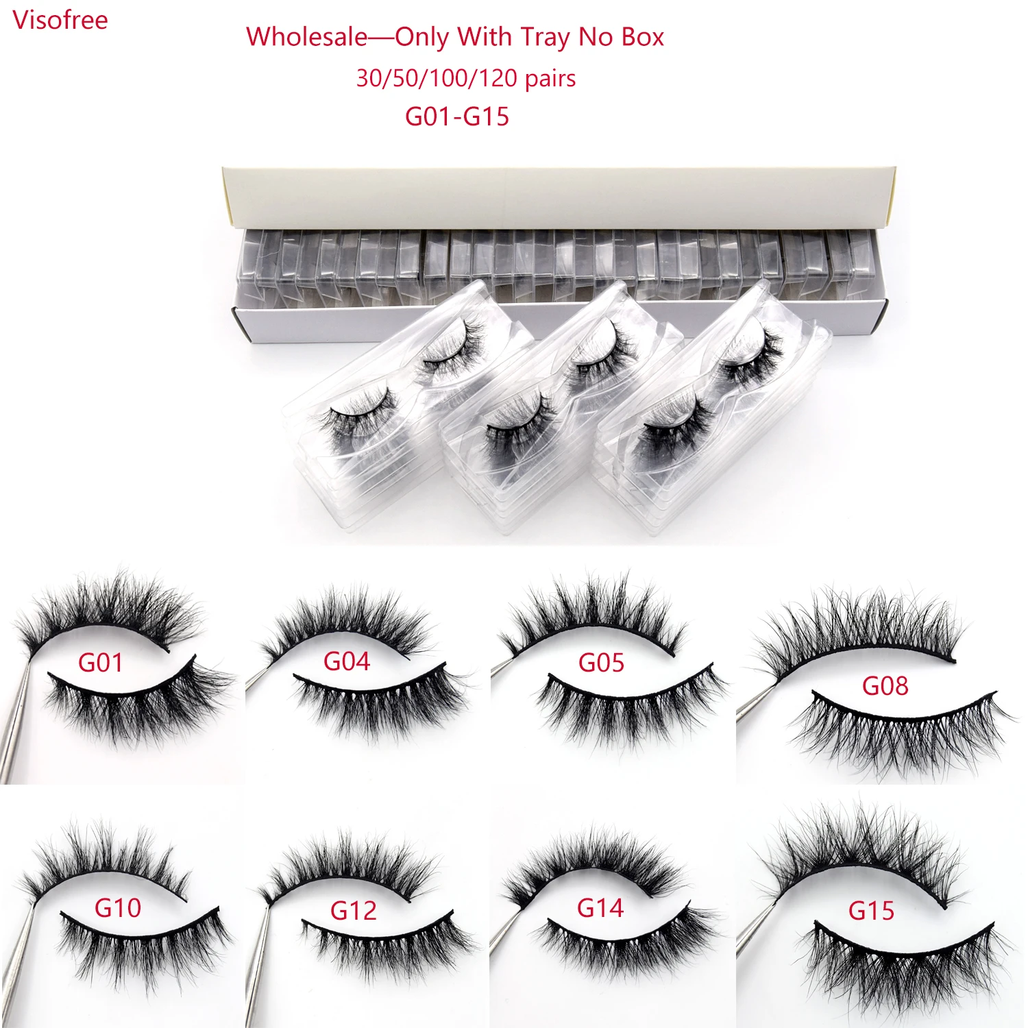 Visofree 30/50/100 пар 3D норковые ресницы ручной работы Искусственные многоразовая