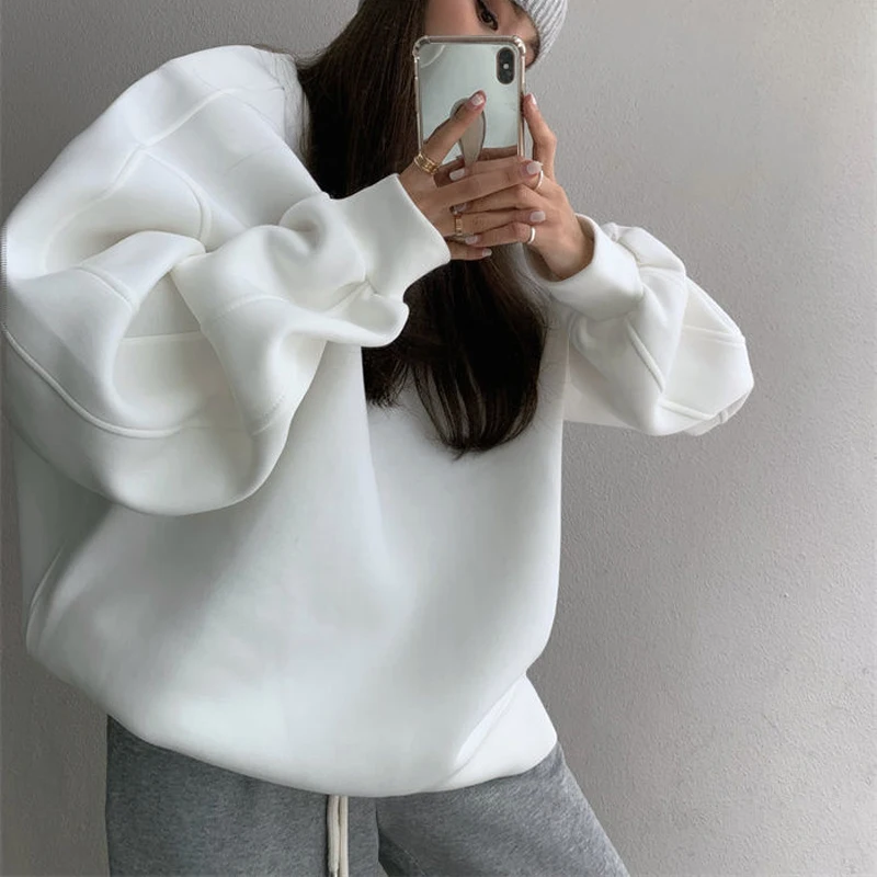 Новинка 2021 флисовые толстовки свободный уличный топ в Корейском стиле на осень и