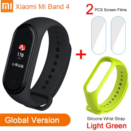 GB Add Sli Strap Xiaomi mi Band 4 Global language mi Band 3 фитнес-браслет AMOLED цветной экран 50 м Swi mi ng водонепроницаемый пульсометр - Цвет: GB Add Sli Strap