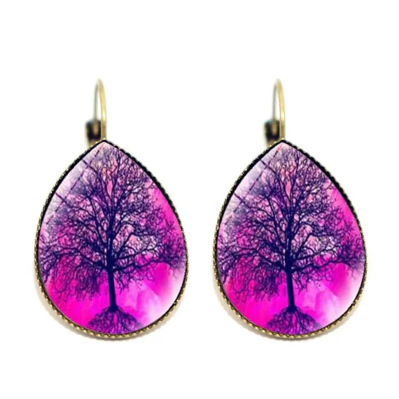 

Ancient Cyan Tree of Life Fashion Earring French Ear Hook Earrings Tree of Life Popular Drop Shaped Jewelry Gift Girl wholesale