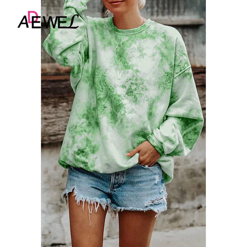 Женская толстовка с длинным рукавом ADEWEL повседневная разноцветная Толстовка