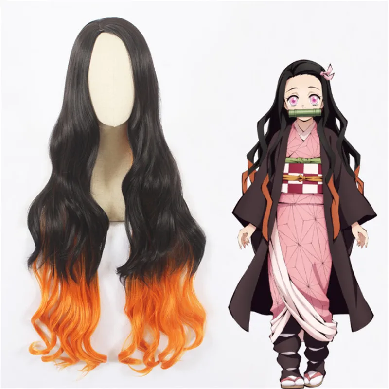 Демон убийца: Kimetsu без Yaiba Косплэй парики камадо Nezuko ролевые Tanjirou Agatsuma Zenitsu