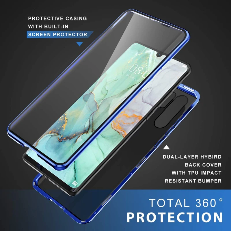 Двусторонний стеклянный магнитный металлический чехол для huawei P30 P20 Pro Lite чехол для телефона huawei mate 30 20 Pro Lite Nova 4e чехол для телефона