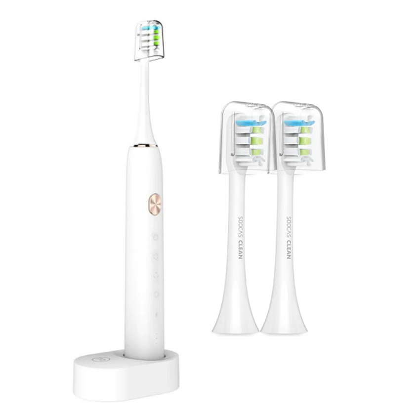 White Add 2 CleanKit Xiao mi Soocare X3 Soocas Смарт Bluetooth Беспроводная зарядка водонепроницаемый акустическая WaveTooth звуковая зубная щетка mi Home App - Цвет: White Add 2 CleanKit